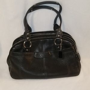Black leather coach purse